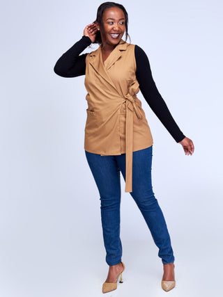 Safari Mali Wrap Lapel Top -