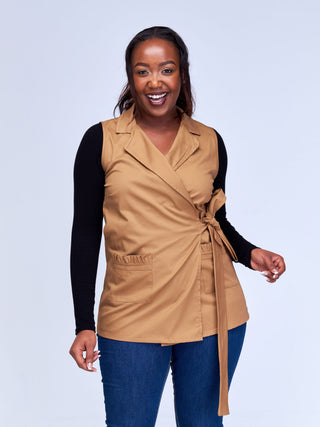 Safari Mali Wrap Lapel Top -