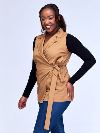 Safari Mali Wrap Lapel Top -