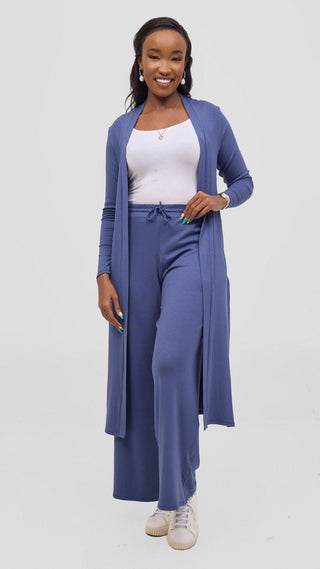 Safari Long Sleeve Waterfall - Powder Blue - Shopzetu