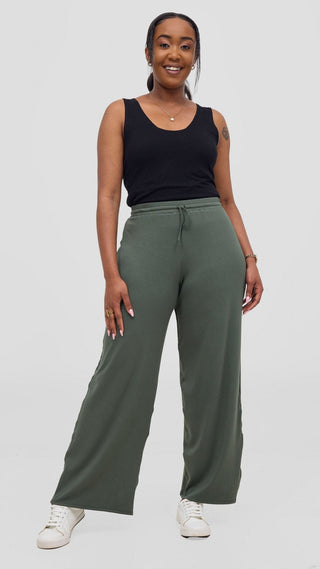 Safari Lounge Pants - Army Green - Shopzetu
