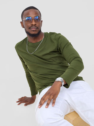 Safari by Vivo Bush Men's Long Sleeve  T-shirt - Hunters Green