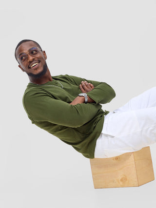 Safari by Vivo Bush Men's Long Sleeve  T-shirt - Hunters Green