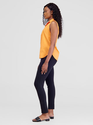 Safari Kamari Halter Shirt - Orange - Shopzetu