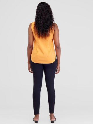 Safari Kamari Halter Shirt - Orange - Shopzetu