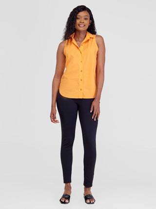 Safari Kamari Halter Shirt - Orange - Shopzetu