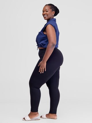 Safari Kamari Drop Shoulder Top - Navy Blue - Shopzetu