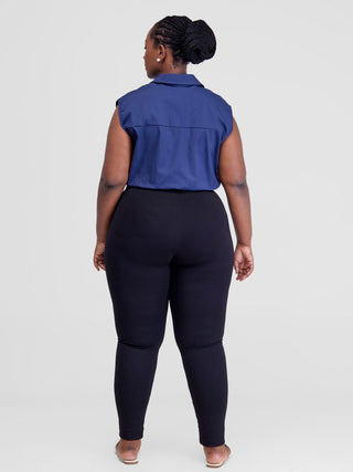 Safari Kamari Drop Shoulder Top - Navy Blue - Shopzetu