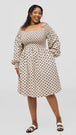 BEIGE / BLACK POLKA PRINT