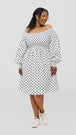 WHITE / BLACK POLKA PRINT