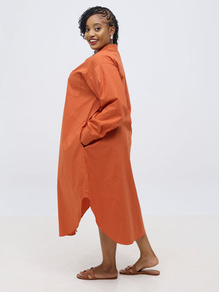 Safari by Vivo Mansi Bishop Sleeve Shacket - Rust