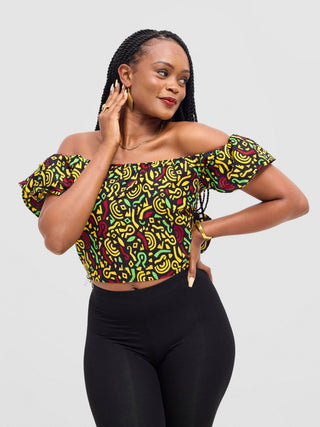 Safari Sizani 2 Way Wrap Top - Tafo Print