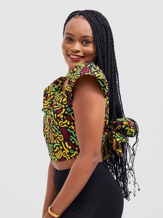 Safari Sizani 2 Way Wrap Top - Tafo Print