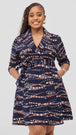 NAVY / BROWN CHIKU PRINT