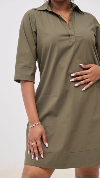Safari Mansi Wide Hem Tent Dress - Hunters