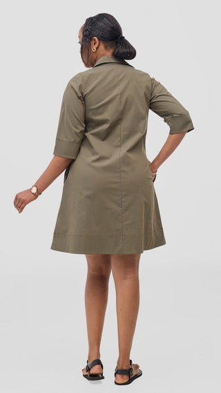 Safari Mansi Wide Hem Tent Dress - Hunters