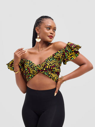 Safari Sizani 2 Way Wrap Top - Tafo Print