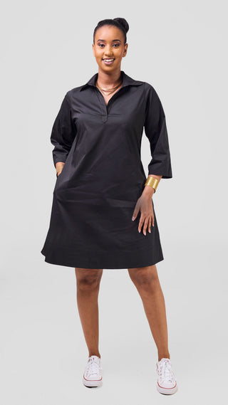 Safari Mansi Wide Hem Tent Dress - Black
