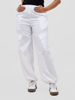 Safari Kamari Wide Leg Pants - White - Shopzetu