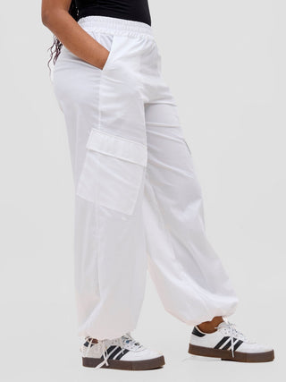 Safari Kamari Wide Leg Pants - White - Shopzetu