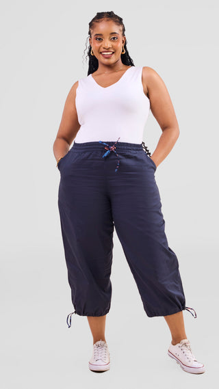 Safari Njano Joggers - Navy Blue / Tana Print