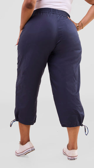 Safari Njano Joggers - Navy Blue / Tana Print