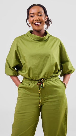 Safari Njano Cowl Top - Green