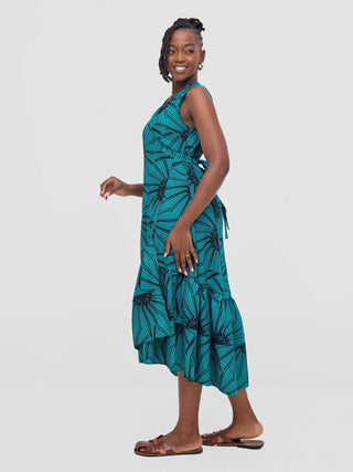 Safari Savannah Midi Wrap Dress - Lashi - Shopzetu