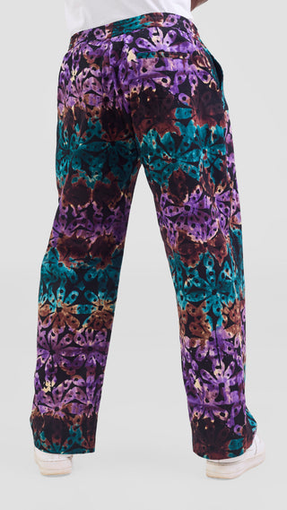 Safari Njano Men's Easy Fit Kitenge Pants - Black / Dark Teal Print