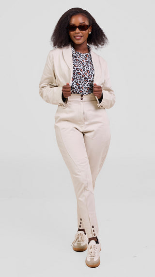 Safari Chui Jodhpur Pants - White Cloud