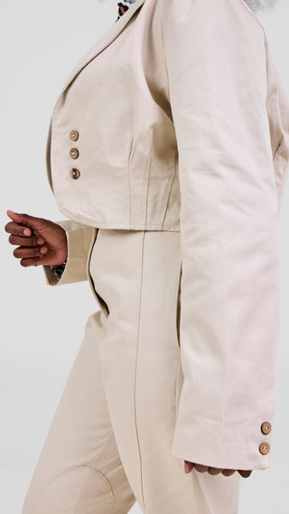 Safari Chui Cropped Jacket - White Cloud