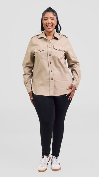 Safari Chui Heavy Shirt - Taupe