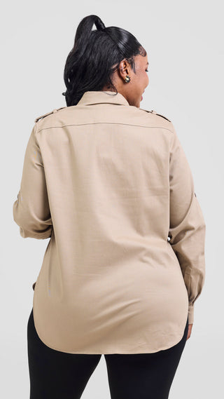 Safari Chui Heavy Shirt - Taupe