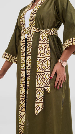 Safari Tafari High Slit Kimono - Hunters / Lulu Print