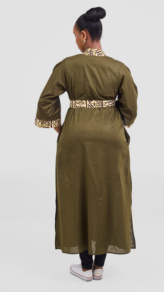Safari Tafari High Slit Kimono - Hunters / Lulu Print