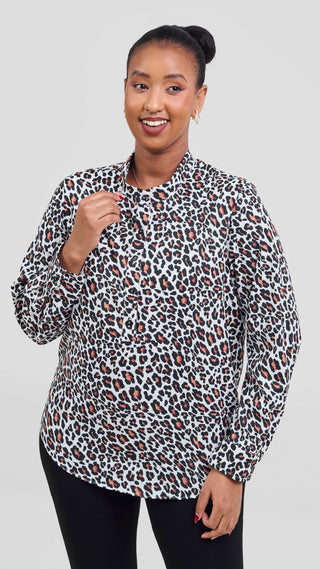 Safari Chui Placket Top - Chui Print