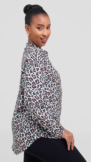 Safari Chui Placket Top - Chui Print