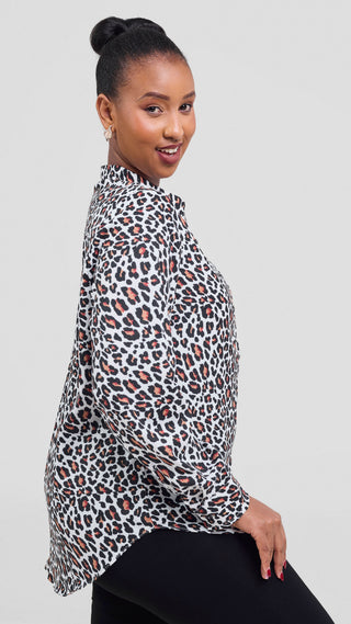 Safari Chui Placket Top - Chui Print