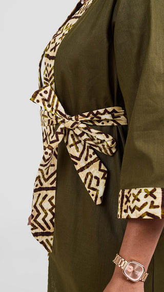 Safari Tafari High Slit Kimono - Hunters / Lulu Print