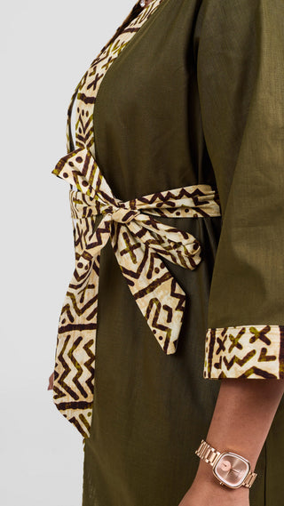 Safari Tafari High Slit Kimono - Hunters / Lulu Print