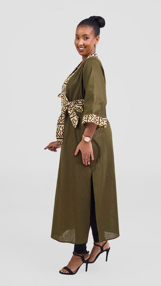 Safari Tafari High Slit Kimono - Hunters / Lulu Print