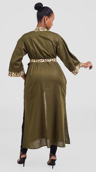 Safari Tafari High Slit Kimono - Hunters / Lulu Print