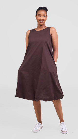 Safari Nazari Bubble Midi Dress - Chocolate