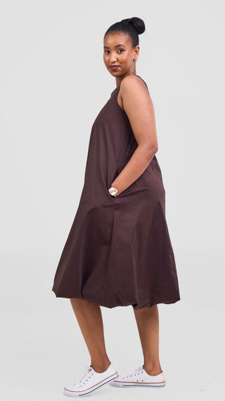 Safari Nazari Bubble Midi Dress - Chocolate