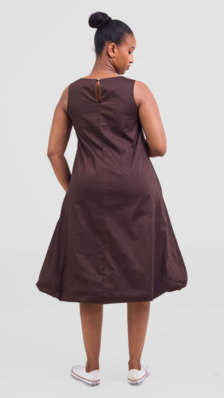 Safari Nazari Bubble Midi Dress - Chocolate