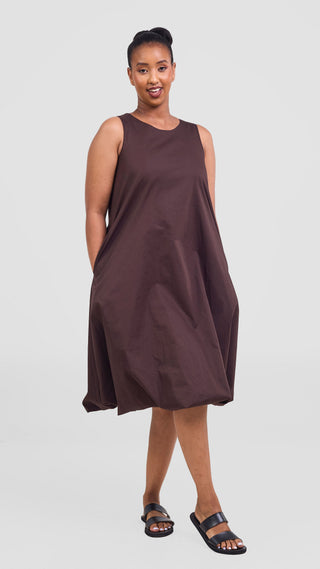 Safari Nazari Bubble Midi Dress - Chocolate