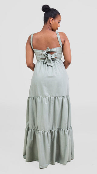 Safari Kikoy Tie Back Maxi Dress -