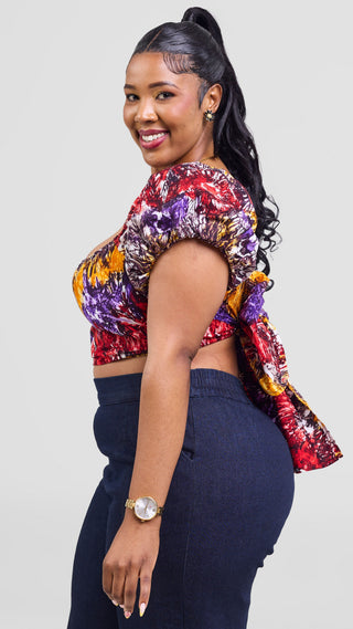 Safari Tafari Wrap Top - Mpiji Print
