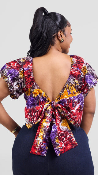 Safari Tafari Wrap Top - Mpiji Print