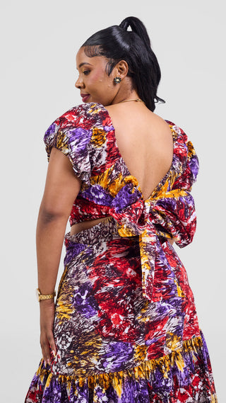 Safari Tafari Wrap Top - Mpiji Print